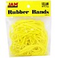 JAM Paper Multi-Purpose #33 Rubber Bands, 3.5" x 0.125", Latex Free, Yellow, 100/Pack (333RBYE)