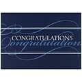 JAM Paper® Blank Congratulations Cards Set, White & Blue Script, 25/Pack (526BG421WB)