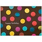 JAM Paper® Blank Birthday Cards Set, Birthday Big Dots on Brown Cards, 25/Pack (526BG533WB)