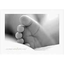JAM Paper® Blank Congratulations Cards Set, Babys Foot, 25/Pack (526M0158WB)