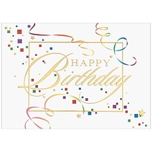 JAM Paper® Blank Birthday Cards Set, Happy Birthday Colorful Squares Theme, 25/Pack (526XA4826WB)