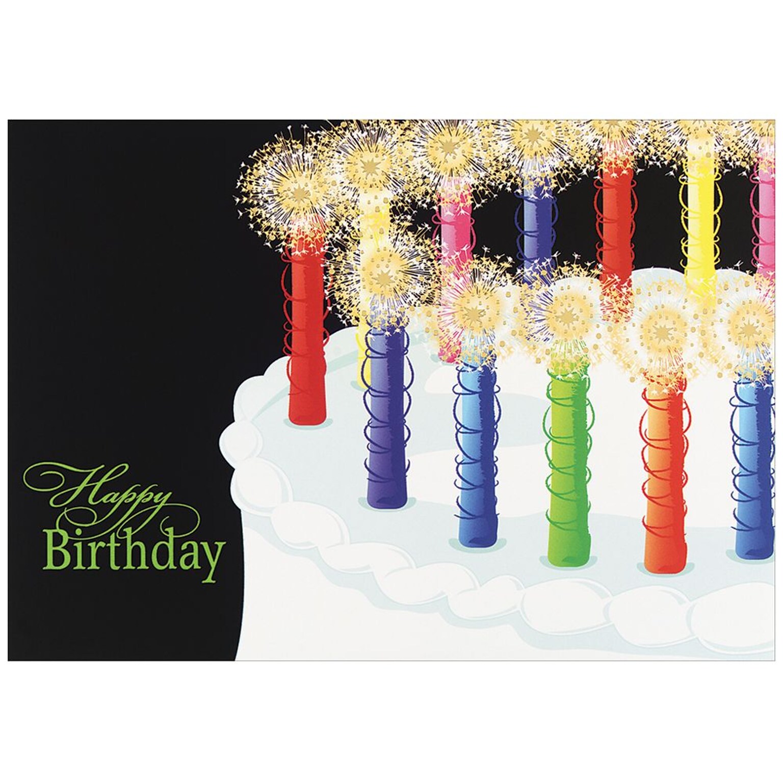 JAM Paper® Blank Birthday Cards Set, Birthday Candles Theme, 25/Pack (526XA5604WB)