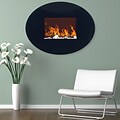Northwest Black Oval Glass Electric Fireplace with Wall Mount