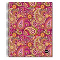 Miquelrius Pink Paisley Four-Subject Notebook, College Rule, 8.5 x 11 (45051)