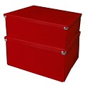 Samsill® Pop n’ Store Essential Storage Box, 15.5L x 12.6W x 8.1H, Red, 2/PK (PNS06LSRD2)