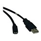 Tripp Lite 6' USB 2.0 Type A to Micro Type B Male/Male Hi-Speed Data Transfer Cable; Black (U050-006)