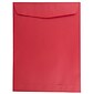 JAM Paper Open End Catalog Envelope, 9" x 12", Red, 100/Box (80329)