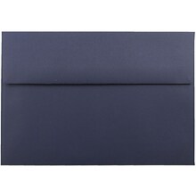 JAM Paper A7 Foil Lined Invitation Envelopes, 5.25 x 7.25, Black Linen with Silver Foil, 50/Pack (32