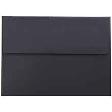 JAM Paper A6 Foil Lined Invitation Envelopes, 4.75 x 6.5, Black Linen with Gold Foil, 50/Pack (32436