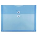 JAM Paper® Plastic Envelopes with Button and String Tie Closure, Letter Booklet, 9.75 x 13, Blue, 12