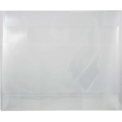 JAM Paper® Plastic Portfolio with Tuck Flap Closure, Letter Booklet, 9 1/2 x 12 3/8, Clear Grid, Sol