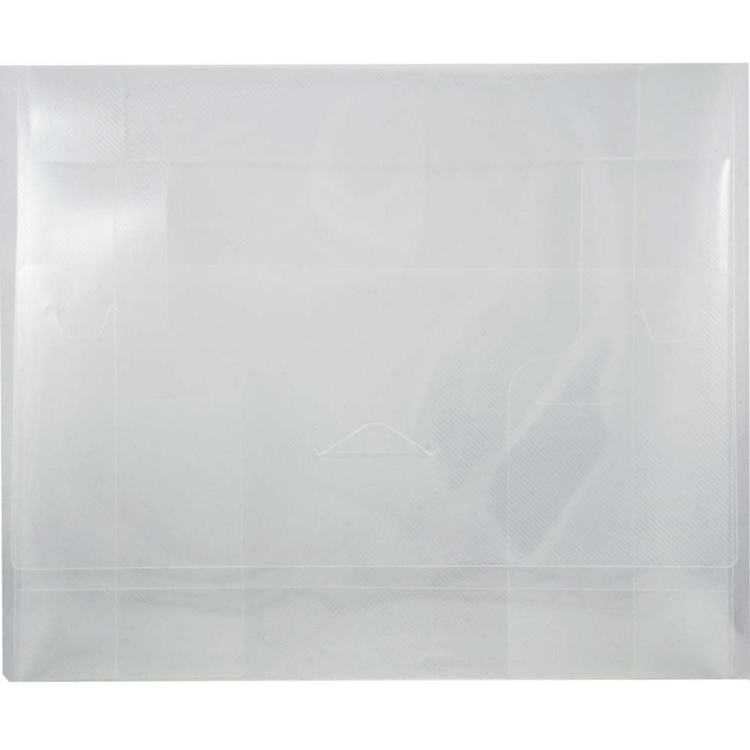 JAM Paper® Plastic Portfolio with Tuck Flap Closure, Letter Booklet, 9 1/2 x 12 3/8, Clear Grid, Sold Individually (52530CLBULK)