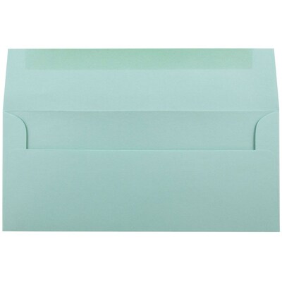 JAM Paper #10 Business Envelope, 4 1/8 x 9 1/2, Aqua Blue, 25/Pack (1523976)