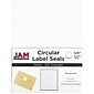JAM Paper® Round Circle Label Sticker Seals, 3/4, White, 108/pack (3147612190)