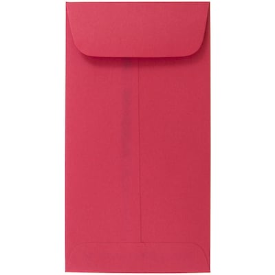JAM Paper #7 Coin Business Colored Envelopes, 3.5 x 6.5, Red Recycled, 50/Pack (355228282I)