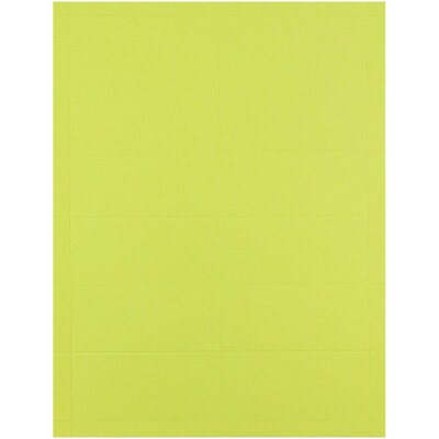 JAM Paper® Printable Business Cards, 3 1/2 x 2, Ultra Lime Green, 100/Pack (22128340)