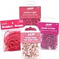 JAM Paper® Office Supply Assortment, Pink, 1 Rubber Bands, 1 Push Pins, 1 Paper Clips & 1 Round Paper Cloops (3224PIOASRT)
