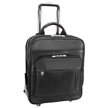 McKlein I Series Wicker Park Cashmere Napa Leather 2-Wheel Spinner Luggage, Black (47195)