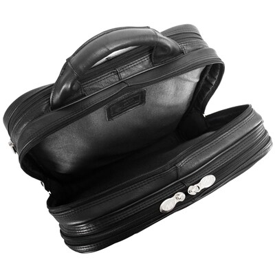 McKlein I Series Wicker Park Cashmere Napa Leather 2-Wheel Spinner Luggage, Black (47195)