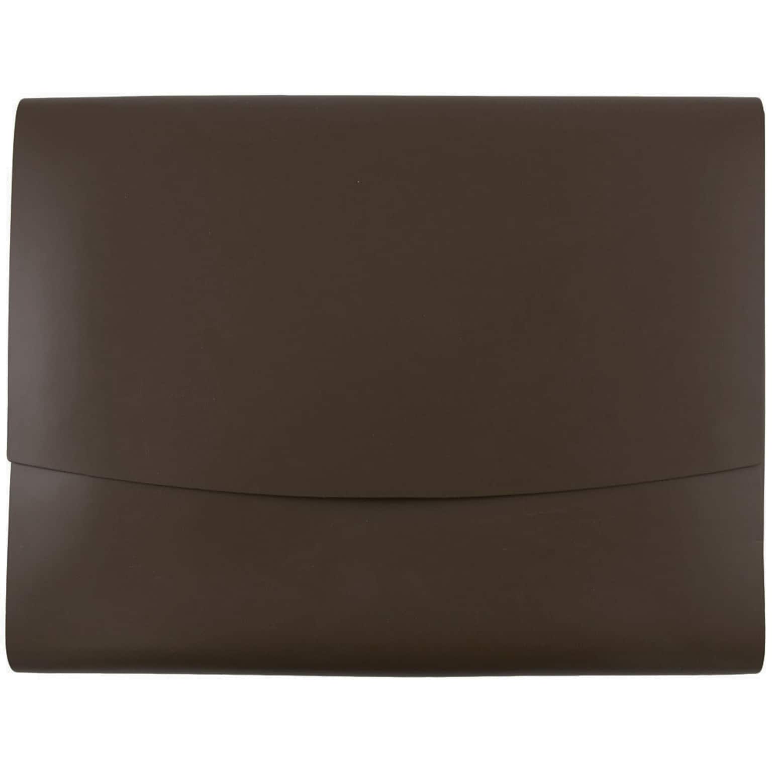JAM Paper Leather Portfolio Case with Snap Closure, Brown, 12/Carton (2233317451B)