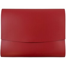 JAM Paper® Italian Leather Portfolios With Snap Closure, 10 1/2 x 13 x 3/4, Red, 12/Pack (2233317453
