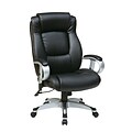 Office Star WorkSmart™ Eco Leather Executive Chair with Height Adjustable Padded Arm, Black