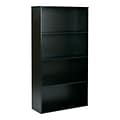 Pro-Line II Prado 4 Shelf Bookcase Black 60H x 31.5W x 12D