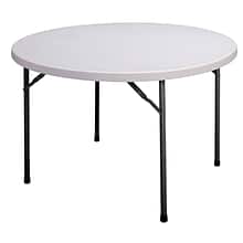 Correll, Inc. Food Service Round Folding Table, Gray Granite with Black Frame (FS48R)