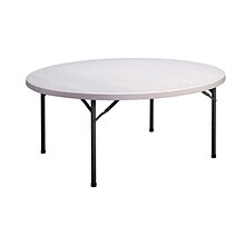Correll, Inc. Food Service Round Folding Table, Gray Granite with Black Frame (FS72R)