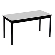 Correll, Inc. 48 Rectangular Shape High-Pressure Laminate Top Lab Table, Gray Granite with Black Fr