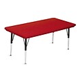 Correll® 30D x 72L Rectangular Heavy Duty Plastic Activity Table; Red Top