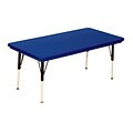Correll® 30D x 60L Rectangular Heavy Duty Plastic Activity Table; Blue Top