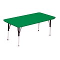 Correll® 24D x 48L Rectangular Heavy Duty Plastic Activity Table; Green Top