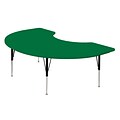 Correll® 48D x 72L Kidney Shaped Heavy Duty Plastic Activity Table; Green Top