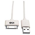 Tripp Lite 3 USB Sync/Charge Cable with 30-Pin Dock Connector; White (M110-003-WH)