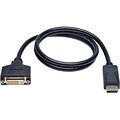 Tripp Lite DisplayPort to DVI Cable Adapter, Converter for DP-M to DVI-I-F, 3-ft