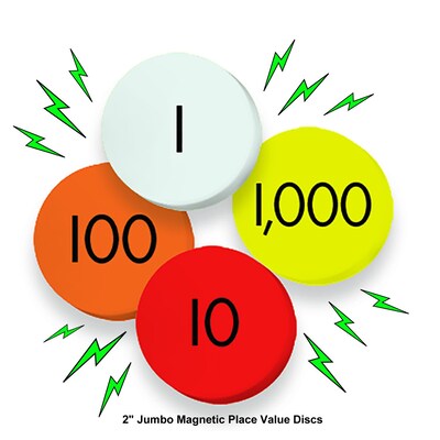 Essential Products®-Value Jumbo Magnetic Place Value Demonstration Discs, 2", 80 Discs (ELP626656)