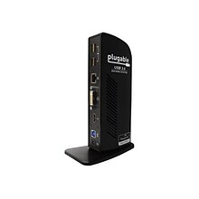 Plugable Dual Display Universal USB 3.0 Docking Station; Black (UD-3900)