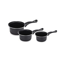 Brentwood 3-Piece Sauce Pan Set, Black (BSP-161820)