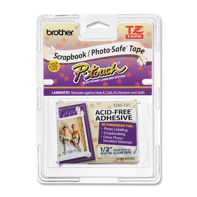 Brother P-touch TZe-AF131 Laminated Acid Free / Photo Safe Label Maker Tape, 1/2 x 26-2/10, Black