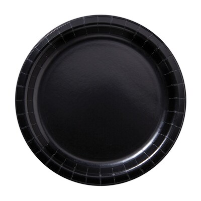 Hoffmaster 9" Round Black Paper Plates; 600 per Case (PL7096)