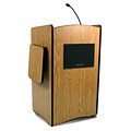 AmpliVox® Multimedia Computer Lectern with Sound System, Medium Oak