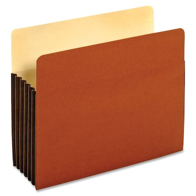 Tyvek 10% Recycled Reinforced File Pocket, 5 1/4 Expansion, Letter Size, Brown, 10/Box (PFX63274)