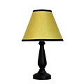 Simple Designs Basic Table Lamp With Trimmed Shade, Black Finish