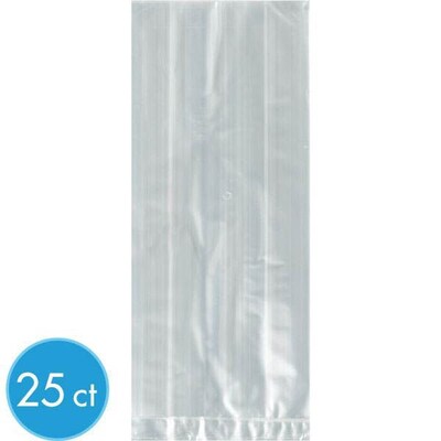 Amscan Cello Party Bag, 11.5" x 5", Clear, 9/Pack, 25 Bags/Pack (37102.86)