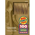 Amscan Big Party Pack Mid Weight Spoon, Gold, 3/Pack, 100 Per Pack (43601.19)