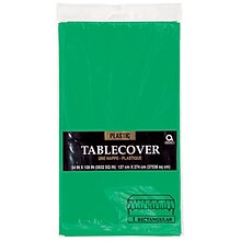 Amscan 54 x 108, Green Plastic Tablecover, 12/Pack (77015.03)