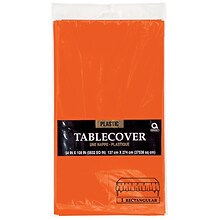 Amscan Plastic Tablecover, 54 x 108, Orange, 12/Pack (77015.05)