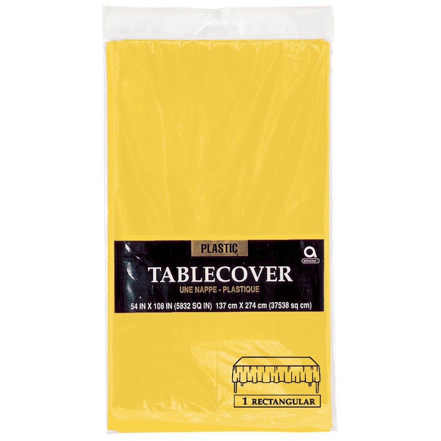 Amscan 54 x 108 Sunshine Plastic Tablecover, 12/Pack (77015.09)