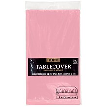 Amscan 54 x 108 Pink Plastic Tablecover, 12/Pack (77015.109)